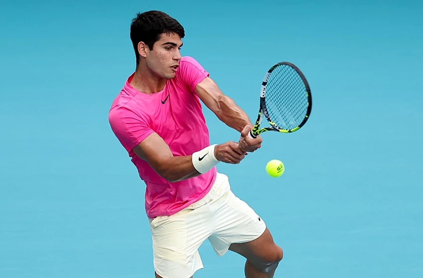 Tay vợt số 1 thế giới trẻ nhất Carlos Alcaraz. Ảnh: GETTY Tay vợt số 1 thế giới trẻ nhất Carlos Alcaraz. Ảnh: GETTY