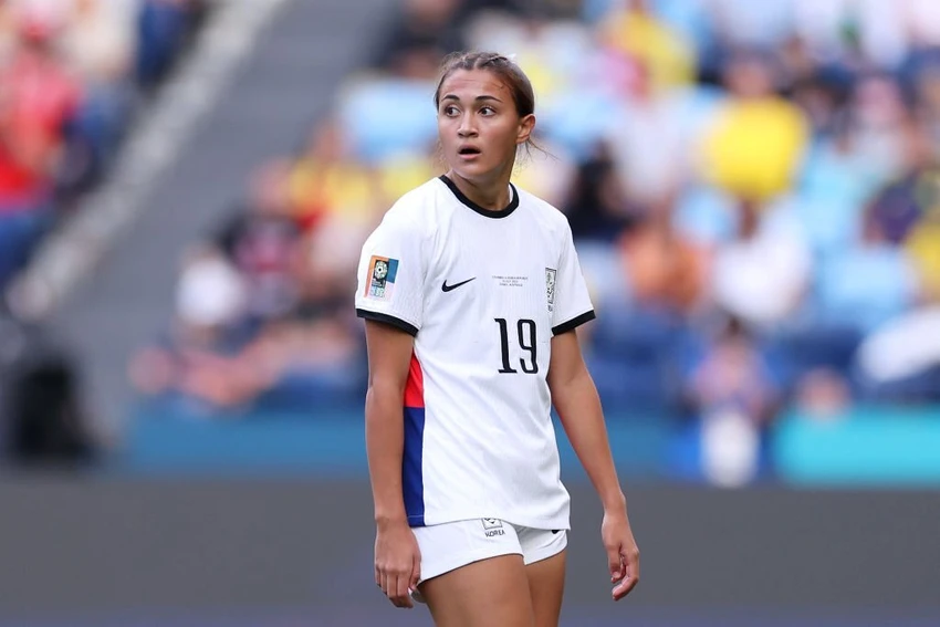 Tiền đạo Hàn Quốc, Casey Phair ra sân tại World Cup 2023 thời điểm cô được 16 tuổi 26 ngày. Ảnh: GETTY