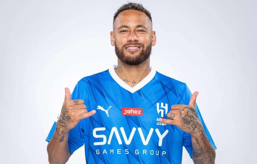 Neymar trong màu áo CLB mới. Ảnh: GETTY