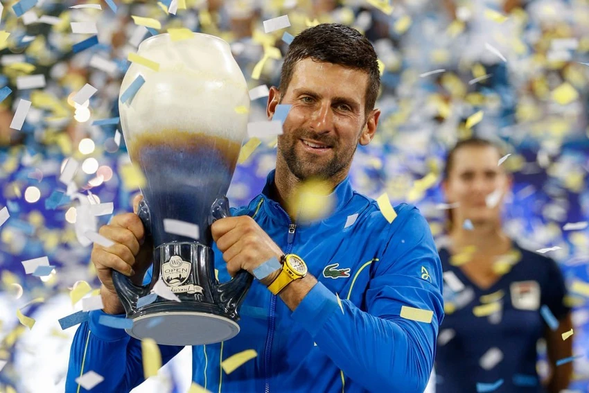 Djokovic và danh hiệu Masters ATP thứ 39 trong sự nghiệp. Ảnh: GETTY Djokovic và danh hiệu Masters ATP thứ 39 trong sự nghiệp. Ảnh: GETTY