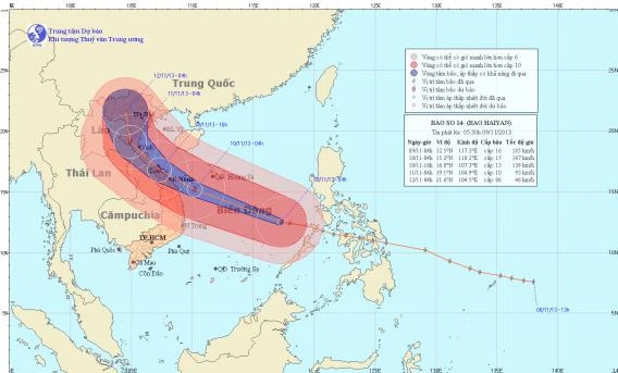 Sáng mai bão Hải Yến vào vung biển Thừ Thiên-Bình Định ảnh 1