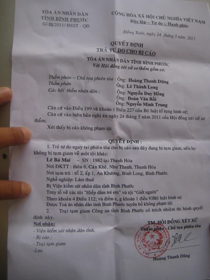 Kỳ án hiếp dâm, giết người ở Bình Phước: Bị cáo Mai trắng án ảnh 10 Kỳ án hiếp dâm, giết người ở Bình Phước: Bị cáo Mai trắng án ảnh 10