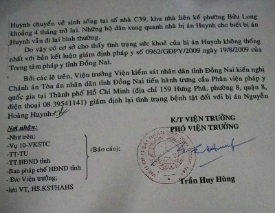 Xem toàn văn các văn bản liên quan vụ ông Huynh được hoãn thi hành án tù ảnh 5 Xem toàn văn các văn bản liên quan vụ ông Huynh được hoãn thi hành án tù ảnh 5