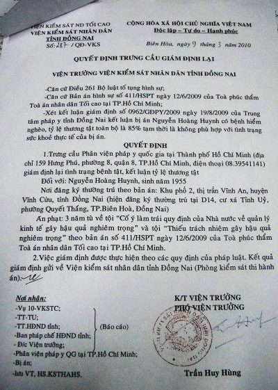 Xem toàn văn các văn bản liên quan vụ ông Huynh được hoãn thi hành án tù ảnh 7 Xem toàn văn các văn bản liên quan vụ ông Huynh được hoãn thi hành án tù ảnh 7