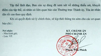 Kiểm điểm các thẩm phán xử vụ ông Vươn ảnh 2 Kiểm điểm các thẩm phán xử vụ ông Vươn ảnh 2