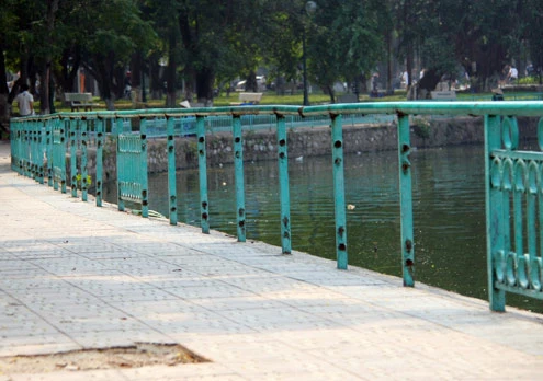 Hai trẻ lang thang bẻ trộm lan can sắt hồ Tây ảnh 2