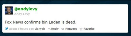 Ai là người đầu tiên đưa tin "Binladen chết" lên Web? ảnh 5 Ai là người đầu tiên đưa tin "Binladen chết" lên Web? ảnh 5