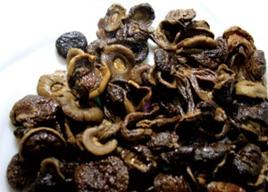 Nấm búp đã ngâm nước. Ảnh: Lam Phong.