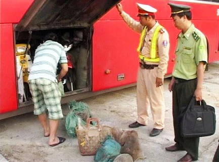 Xe khách vận chuyển 6 cá thể khỉ đuôi lợn ảnh 1 Xe khách vận chuyển 6 cá thể khỉ đuôi lợn ảnh 1