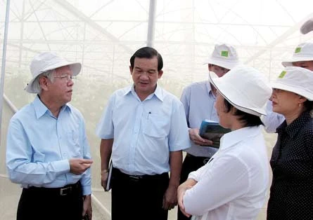 Chủ tịch UBND TPHCM Lê Hoàng Quân thăm khu sản xuất giống của Công ty CP Phát triển và đầu tư Nhiệt Đới. Chủ tịch UBND TPHCM Lê Hoàng Quân thăm khu sản xuất giống của Công ty CP Phát triển và đầu tư Nhiệt Đới.
