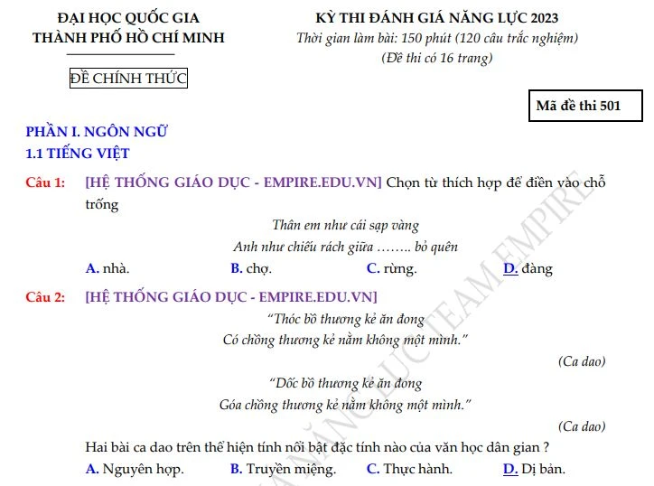 Một phần file đáp án đang được lan truyền. Ảnh: PVCMH Một phần file đáp án đang được lan truyền. Ảnh: PVCMH
