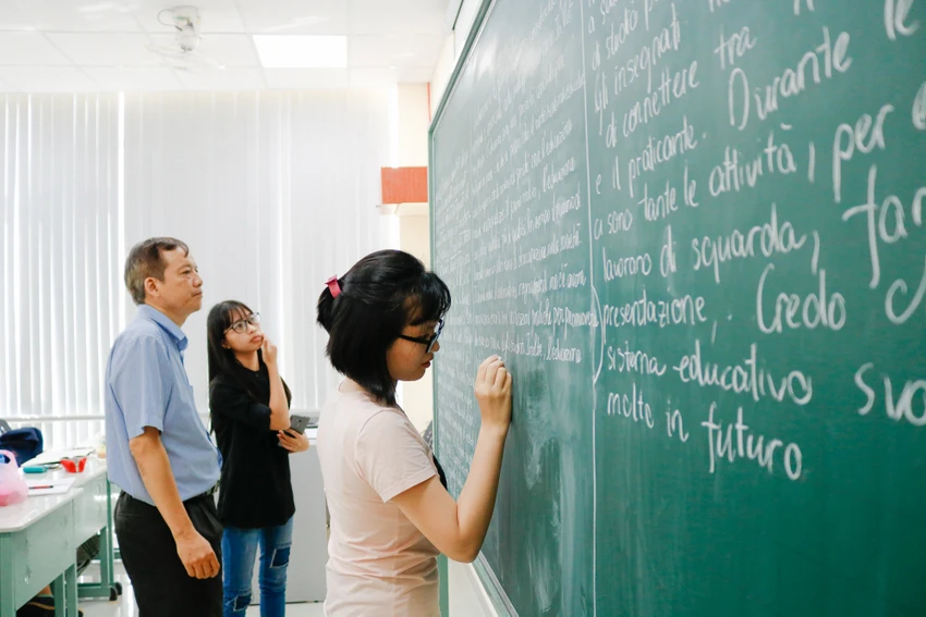 Một tiết học của thầy trò Trường ĐH KHXH&NV. Ảnh: NTCC Một tiết học của thầy trò Trường ĐH KHXH&NV. Ảnh: NTCC
