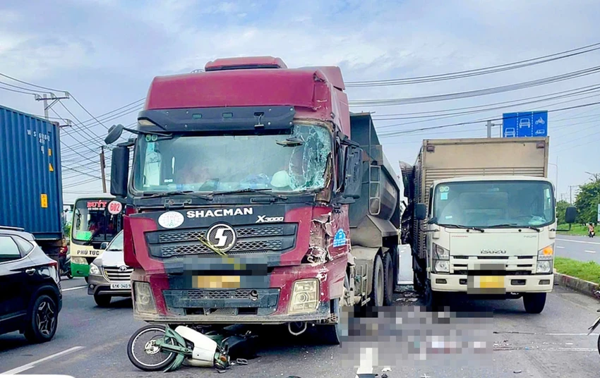 Tai nạn liên hoàn trên quốc lộ 1, nhiều phương tiện hư hỏng