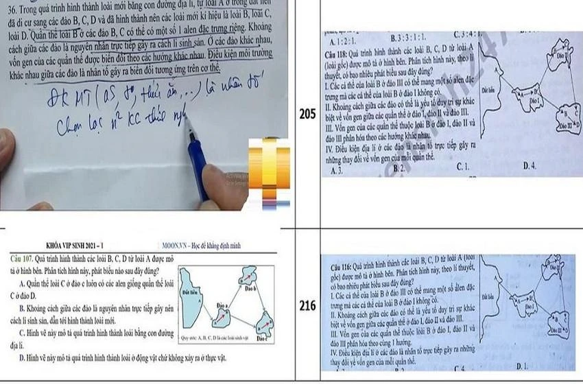 Hình ảnh đề thi môn Sinh học được cho là rất giống với đề ôn thi. Ảnh: A.T Hình ảnh đề thi môn Sinh học được cho là rất giống với đề ôn thi. Ảnh: A.T