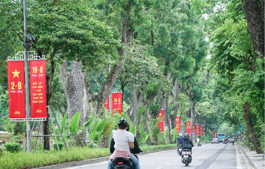 Trên con phố Hoàng Diệu, những tấm băng rôn cỡ lớn để chào mừng ngày 2-9 và 19-8 được treo dọc đường đi. Trên con phố Hoàng Diệu, những tấm băng rôn cỡ lớn để chào mừng ngày 2-9 và 19-8 được treo dọc đường đi.