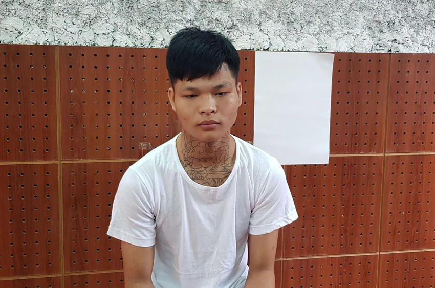 Mạnh tại cơ quan công an. Ảnh CTV Mạnh tại cơ quan công an. Ảnh CTV
