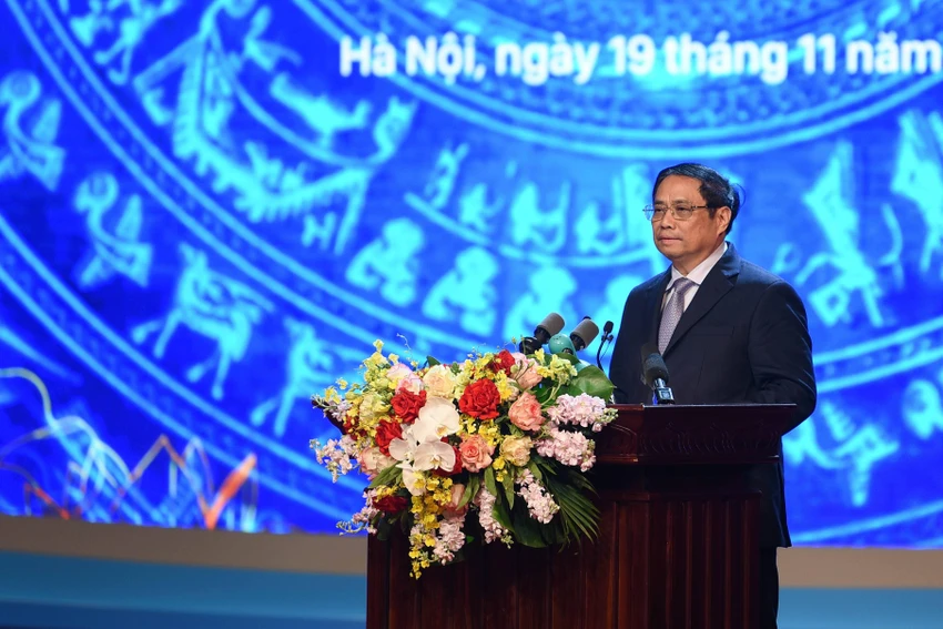 Thủ tướng Phạm Minh Chính phát biểu tại buổi lễ kỷ niệm 40 năm Ngày Nhà giáo Việt Nam. Ảnh CTV Thủ tướng Phạm Minh Chính phát biểu tại buổi lễ kỷ niệm 40 năm Ngày Nhà giáo Việt Nam. Ảnh CTV
