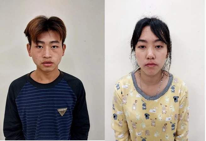 Bị can Giàng A Sử và Sùng Thị Dung. Ảnh CACC