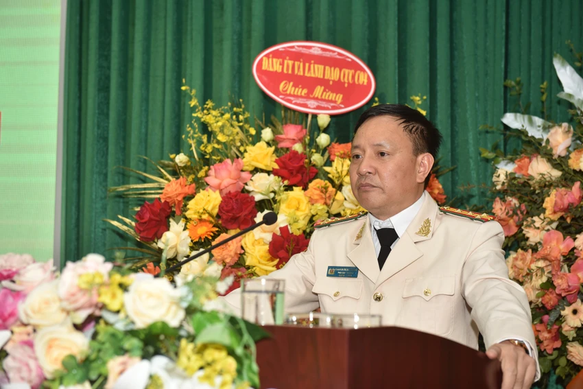 Đại tá Nguyễn Ngọc Quang tại buổi lễ. Ảnh BCA Đại tá Nguyễn Ngọc Quang tại buổi lễ. Ảnh BCA