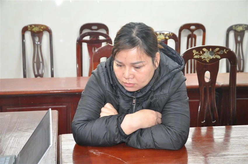 Bị can Lê Thị Hoài. Ảnh CA Bị can Lê Thị Hoài