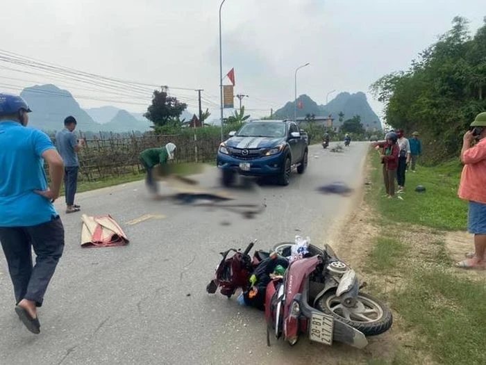 Hiện trường vụ tai nạn. Ảnh CTV