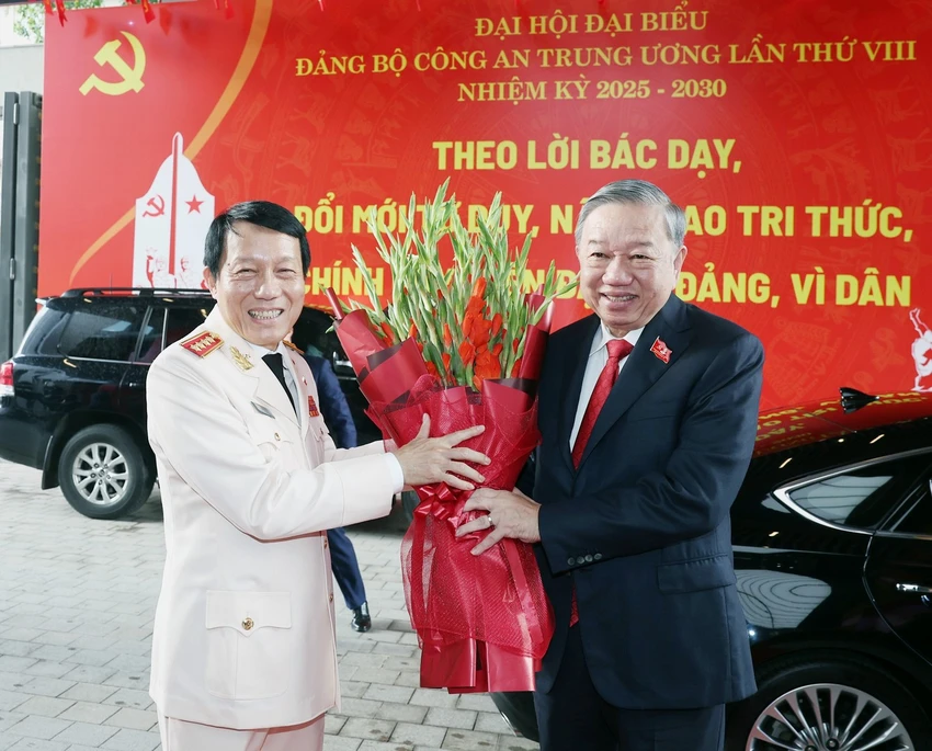 Hình ảnh Tổng Bí thư Tô Lâm dự khai mạc Đại hội đại biểu Đảng bộ Công an Trung ương
