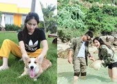 Hòa Minzy đi dép tổ ong khoe biệt thự sân vườn nhà bạn trai 