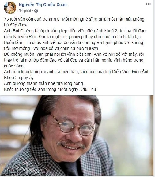 Sao Việt thương tiếc khi biết tin nghệ sĩ Bùi Cường qua đời ảnh 5 Sao Việt thương tiếc khi biết tin nghệ sĩ Bùi Cường qua đời ảnh 5