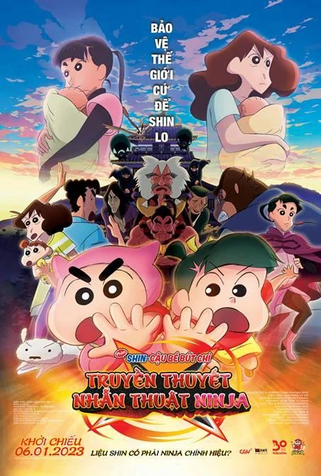 Poster bộ phim Shin cậu bé bút chì - Truyền thuyết nhẫn thuật Ninja. Ảnh: PHP Poster bộ phim Shin cậu bé bút chì - Truyền thuyết nhẫn thuật Ninja. Ảnh: PHP