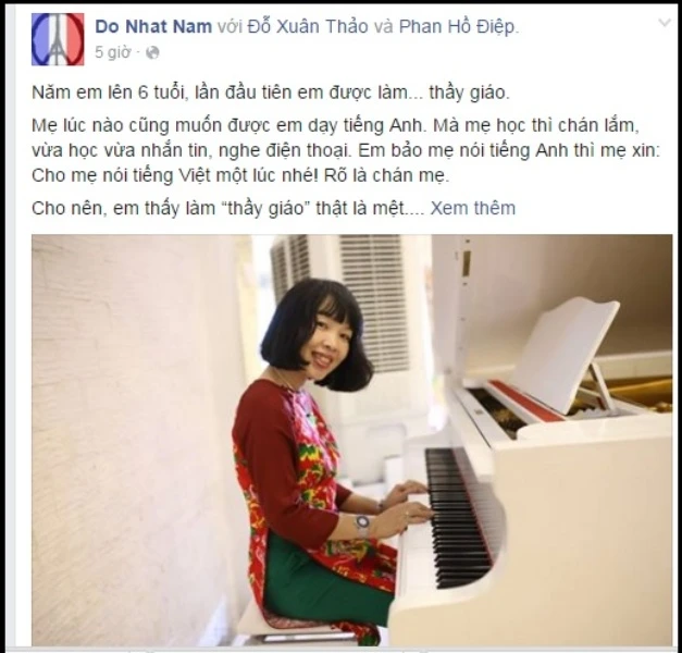 Xúc động bức thư thần đồng Đỗ Nhật Nam gửi mẹ nhân ngày 20-11 ảnh 1 Xúc động bức thư thần đồng Đỗ Nhật Nam gửi mẹ nhân ngày 20-11 ảnh 1