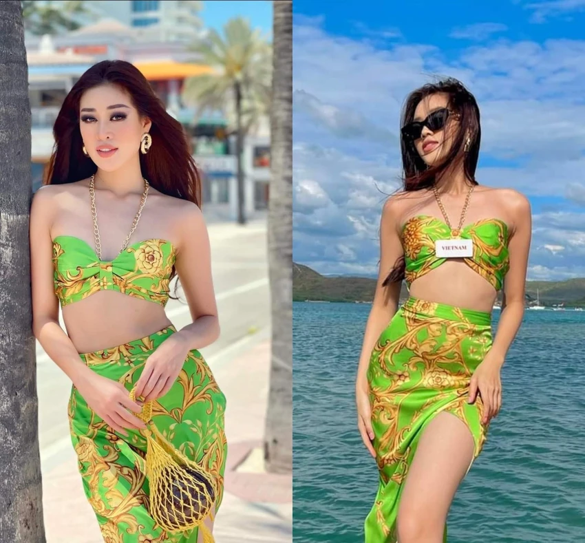 Hoa hậu Đỗ Hà và Hoa hậu Khánh Vân từng đụng chan chát trang phục gây tranh cãi trên nhiều diễn đàn sắc đẹp. Không chỉ trang phục áo tắm mà trước đó hai nàng hậu từng đụng độ trang phục dạ hội. Hoa hậu Đỗ Hà và Hoa hậu Khánh Vân từng đụng chan chát trang phục gây tranh cãi trên nhiều diễn đàn sắc đẹp. Không chỉ trang phục áo tắm mà trước đó hai nàng hậu từng đụng độ trang phục dạ hội.