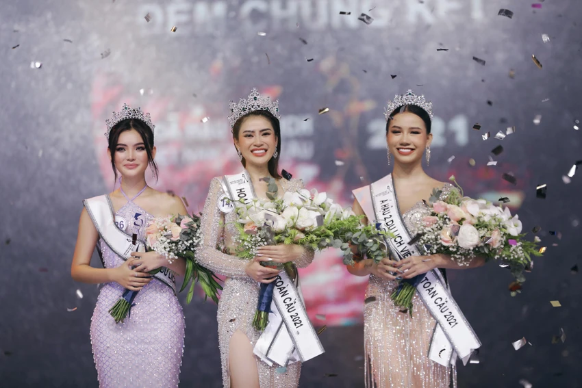 Top 3 Hoa hậu Du lịch Việt Nam Toàn cầu 2021. Ảnh: Kiengcan Team