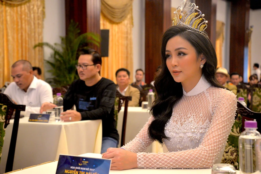 Hoa khôi Nam Bộ Hải Yến. Ảnh: NGUYỄN TRÀ Hoa khôi Nam Bộ Hải Yến. Ảnh: NGUYỄN TRÀ