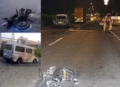 Ô tô kéo lê xe máy dân phòng ở Hóc Môn 6 km