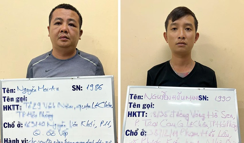 An và Mạnh tại cơ quan điều tra. Ảnh: CA An và Mạnh tại cơ quan điều tra. Ảnh: CA