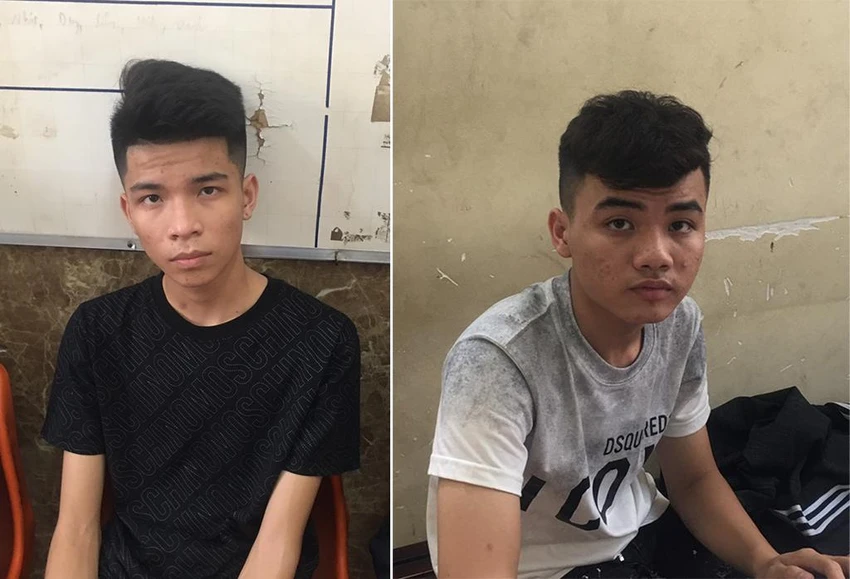 Trường và Thiện tại cơ quan điều tra. Ảnh: CA Trường và Thiện tại cơ quan điều tra. Ảnh: CA