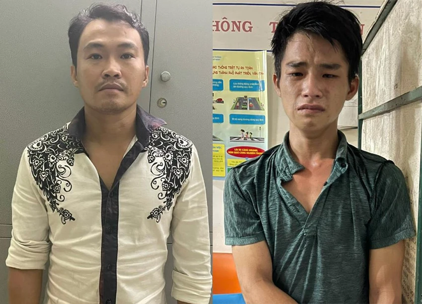 Lâm (áo trắng) và trực tại cơ quan điều tra. Ảnh: CA Lâm (áo trắng) và trực tại cơ quan điều tra. Ảnh: CA