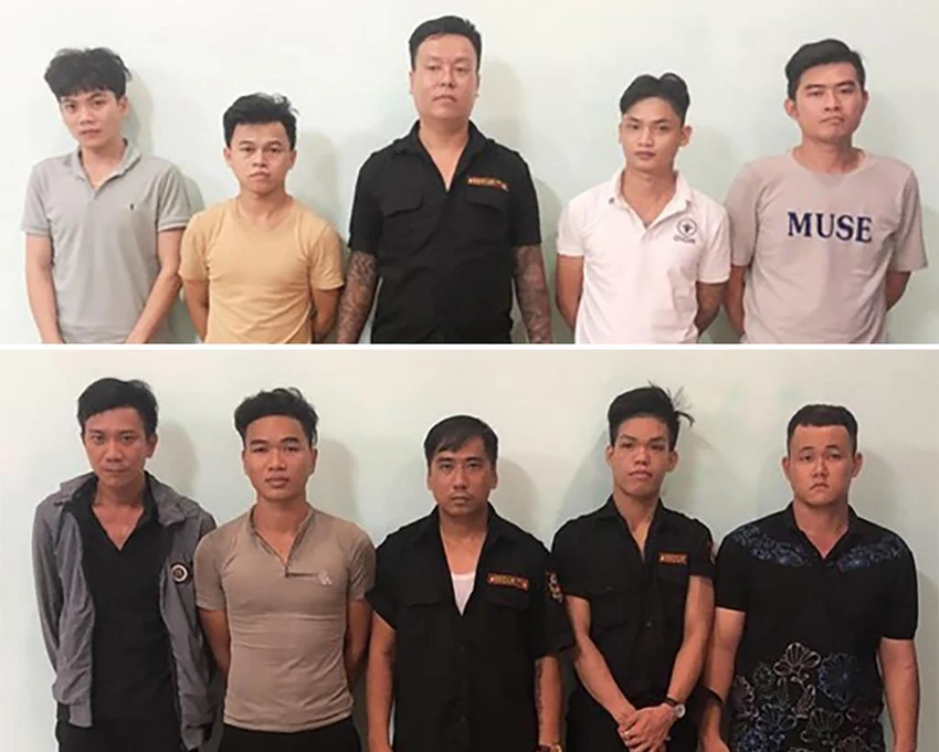 Công an làm việc với những người liên quan để điều tra về hành vi gây rối trật tự công cộng. Ảnh: CA Công an làm việc với những người liên quan để điều tra về hành vi gây rối trật tự công cộng. Ảnh: CA