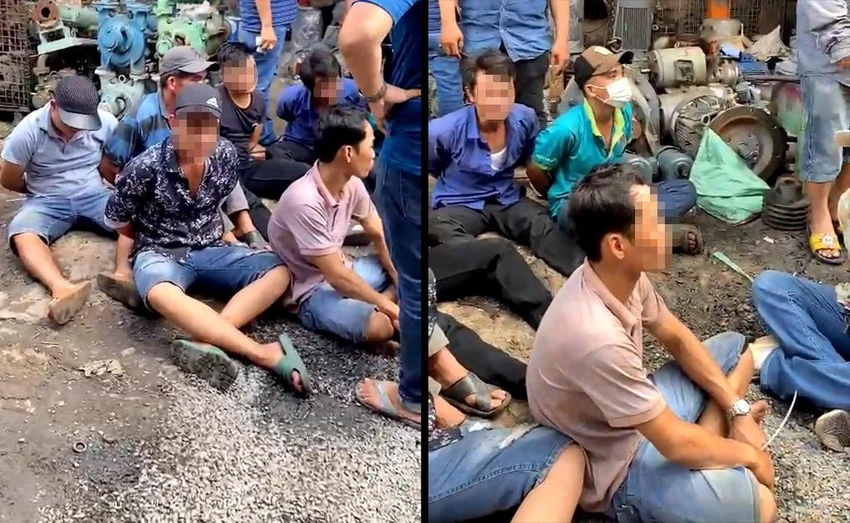 Công an tạm giữ hình sự với 10 người liên quan để điều tra, làm rõ. Ảnh: CA Công an tạm giữ hình sự với 10 người liên quan để điều tra, làm rõ. Ảnh: CA