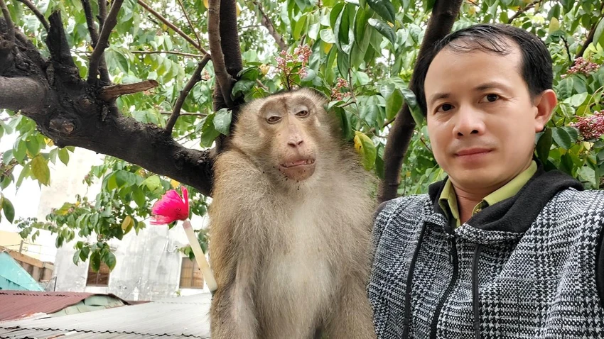 Các cán bộ kiểm lâm đã đến nơi, thành công trong việc đưa con khỉ về Trạm cứu hộ Động vật hoang dã Củ Chi để chăm sóc trước khi thả về tự nhiên. Ảnh: TT Các cán bộ kiểm lâm đã đến nơi, thành công trong việc đưa con khỉ về Trạm cứu hộ Động vật hoang dã Củ Chi để chăm sóc trước khi thả về tự nhiên. Ảnh: TT