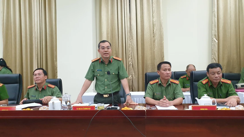 Đại tá Lê Quang Đạo, Phó Giám đốc Công an TP.HCM thông tin đến báo chí trong buổi gặp mặt. Ảnh: NT Đại tá Lê Quang Đạo, Phó Giám đốc Công an TP.HCM thông tin đến báo chí trong buổi gặp mặt. Ảnh: NT
