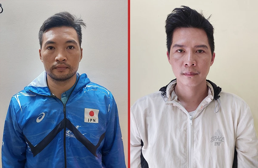 Tài (bên trái) và Huân đã bị công an khởi tố để điều tra. Ảnh: CA Tài (bên trái) và Huân đã bị công an khởi tố để điều tra. Ảnh: CA