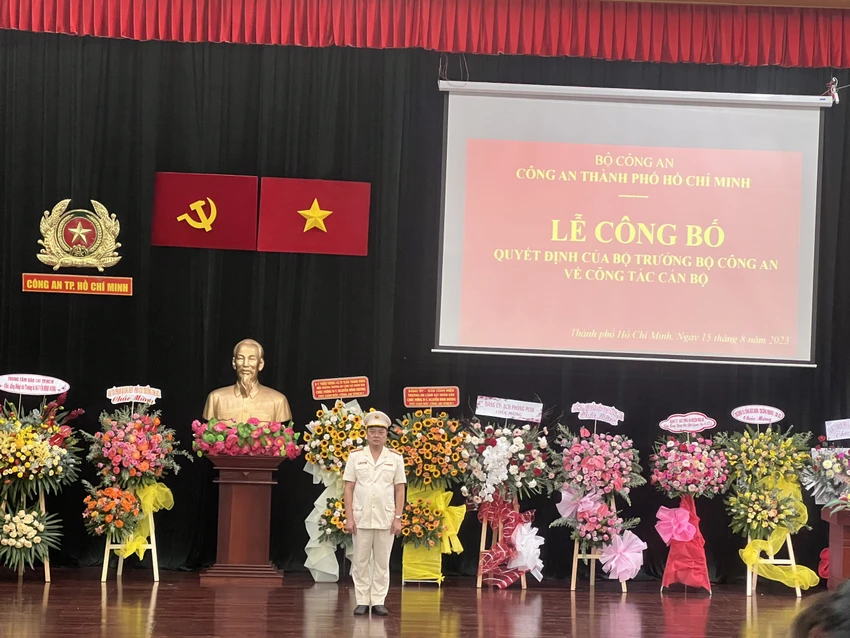 Trước đó, Thượng tá Nguyễn Đình Dương được điều động từ Phòng PC08 về làm Trưởng Công an TP Thủ Đức. Ảnh: CA