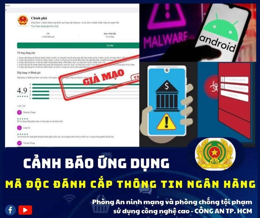 Công an cảnh báo mã độc đánh cắp thông tin người dùng để chiếm đoạt tiền