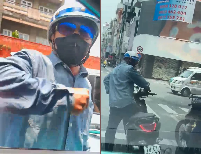 Công an xác minh việc người đàn ông chạy xe máy chặn xe ô tô, đánh tài xế