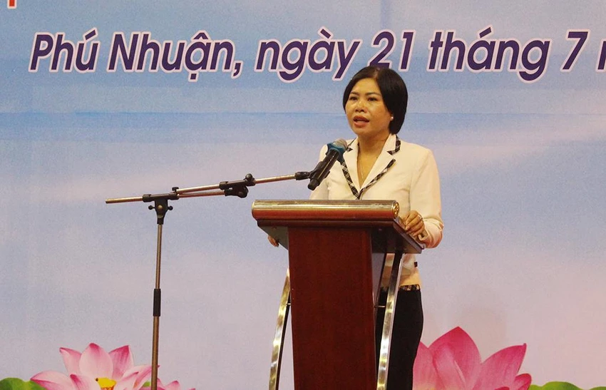Bà Nguyễn Thị Kiều Nhi, Phó Chủ tịch UBND quận Phú Nhuận phát biểu tại buổi lễ. Ảnh: NGUYỄN YÊN Bà Nguyễn Thị Kiều Nhi, Phó Chủ tịch UBND quận Phú Nhuận phát biểu tại buổi lễ. Ảnh: NGUYỄN YÊN