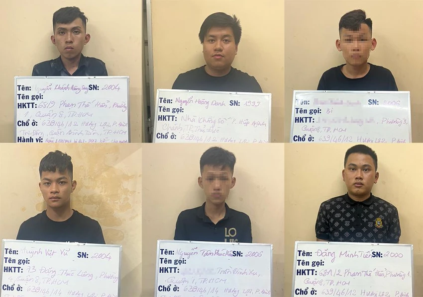 Sáu thành viên trong nhóm cướp có tuổi đời từ 16-23. Ảnh: HT