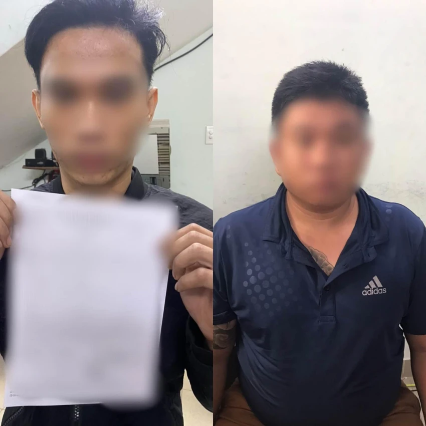 Hai người liên quan trong vụ việc bị Công an mời làm việc. Ảnh: ĐC Hai người liên quan trong vụ việc bị Công an mời làm việc. Ảnh: ĐC