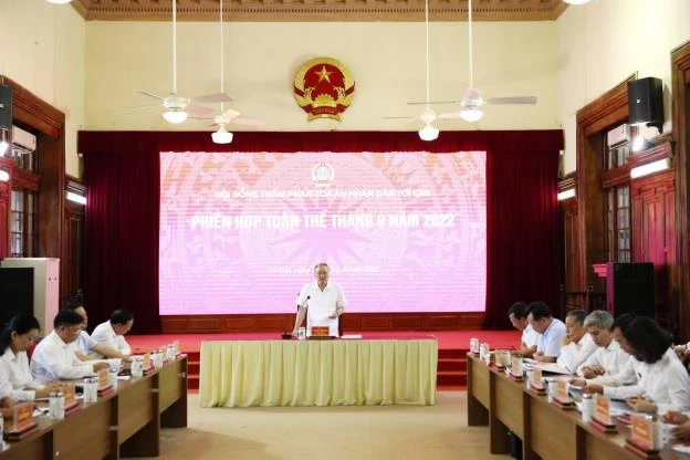 Toàn cảnh phiên họp. Ảnh: TAND Tối cao