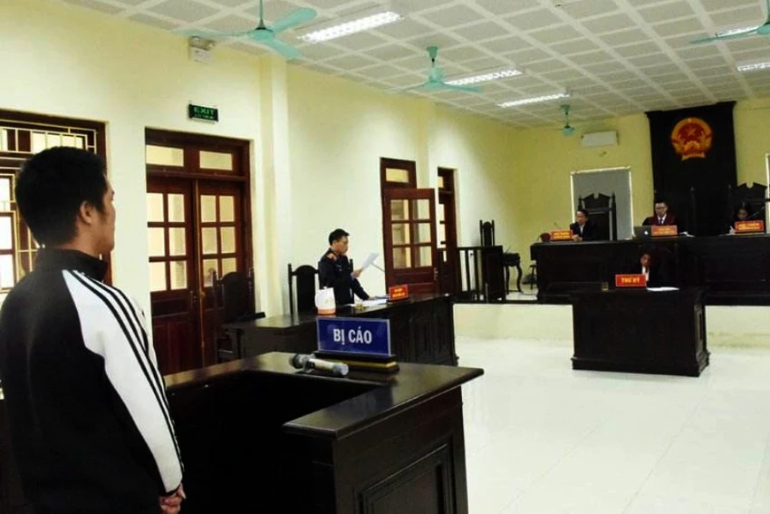 Trần Đình Vũ tại tòa. Ảnh: ĐV